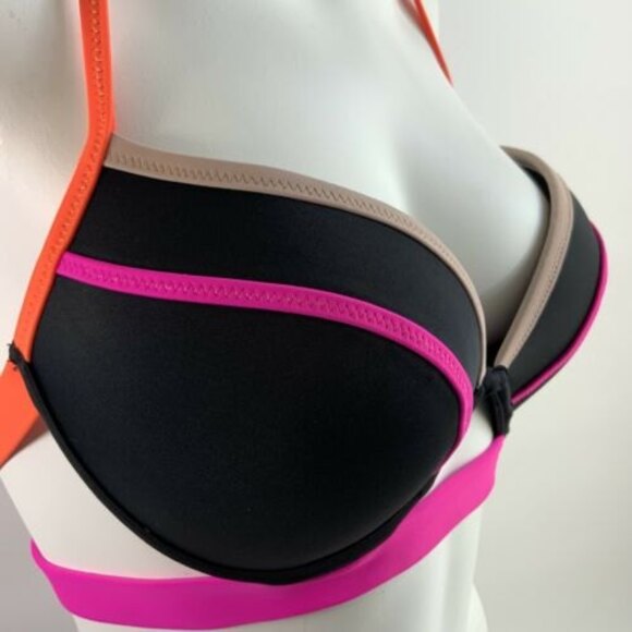 Victoria’s Secret Color-block Banded Hottie Halter Swim Top 36C - Picture 5 of 11